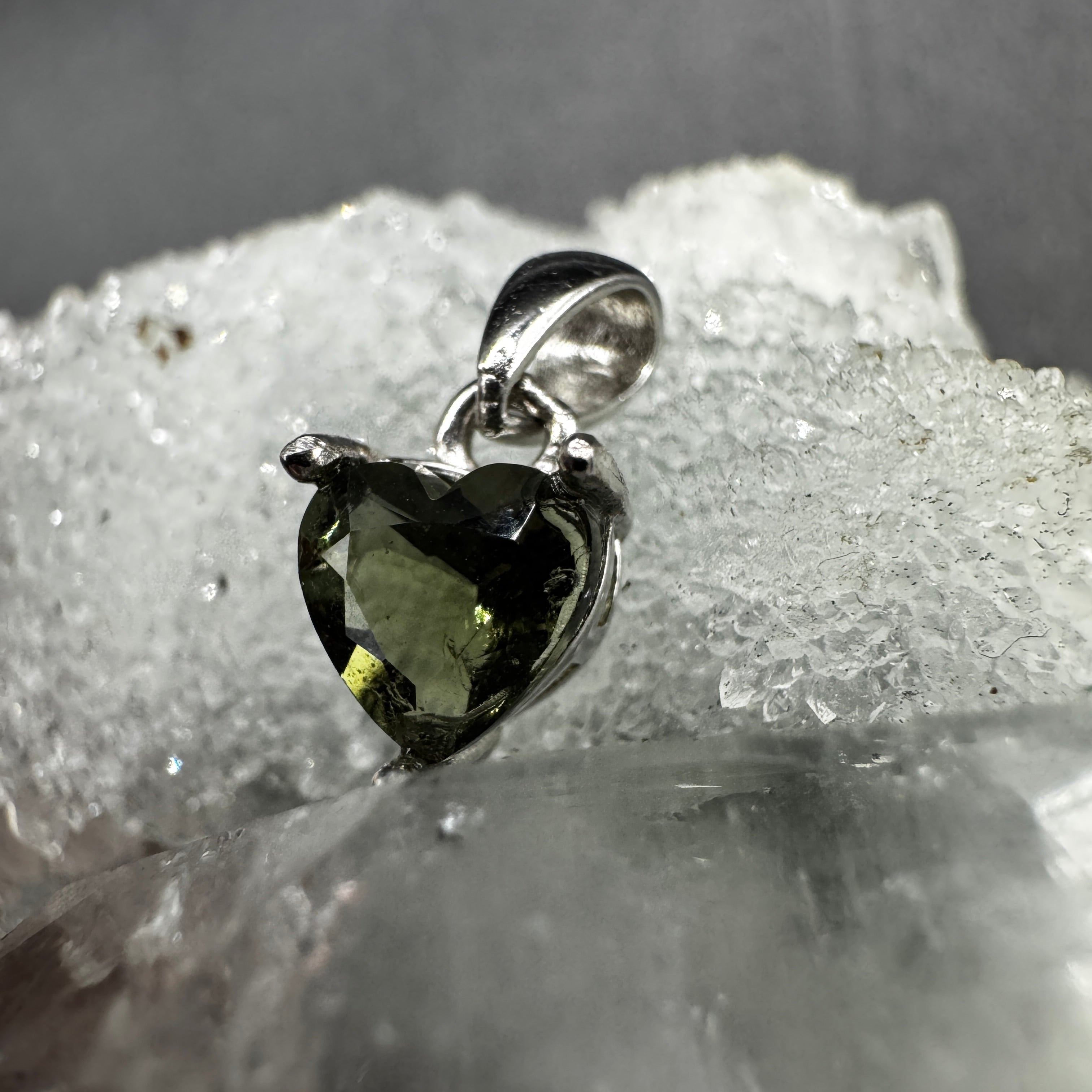 Moldavite Heart S925 Certified Necklace