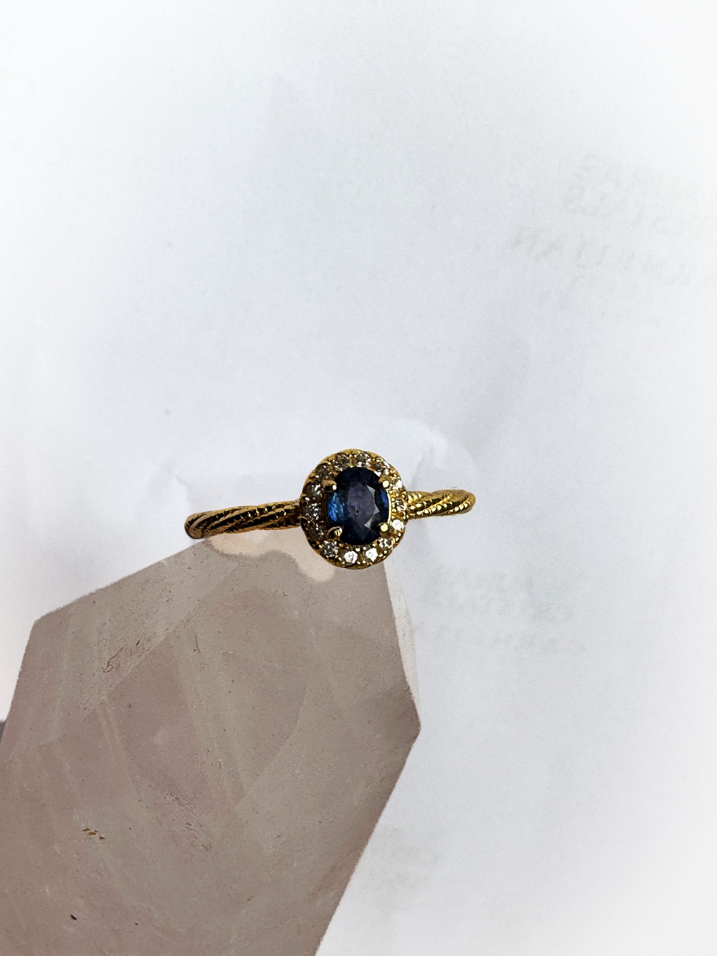 Blue Topaz Gold Ring