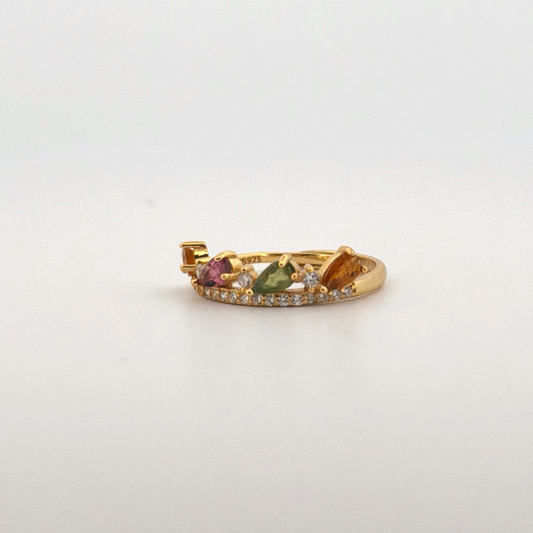 Rainbow Tourmaline S925 Adjustable Ring