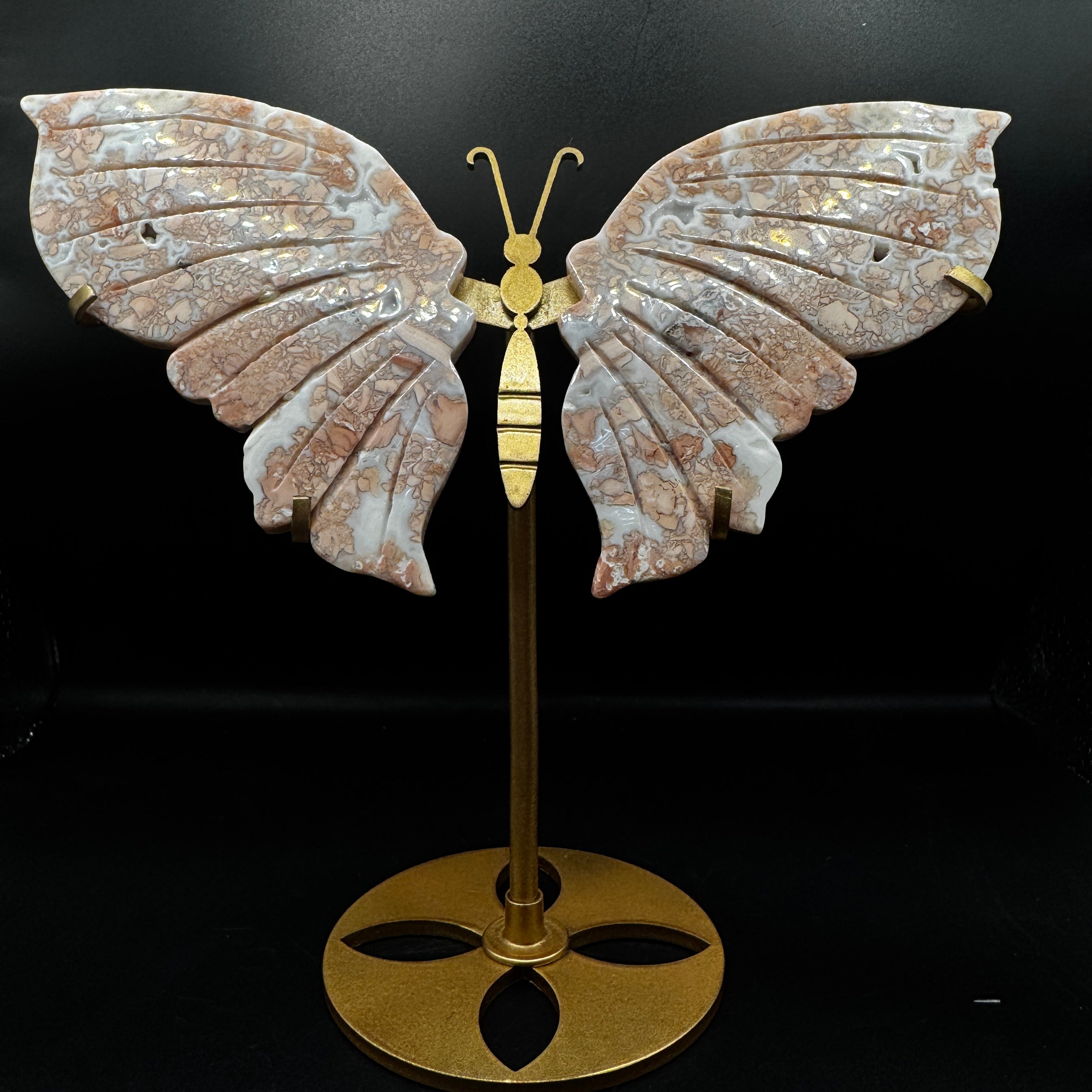 Pink Agate Butterfly Wings