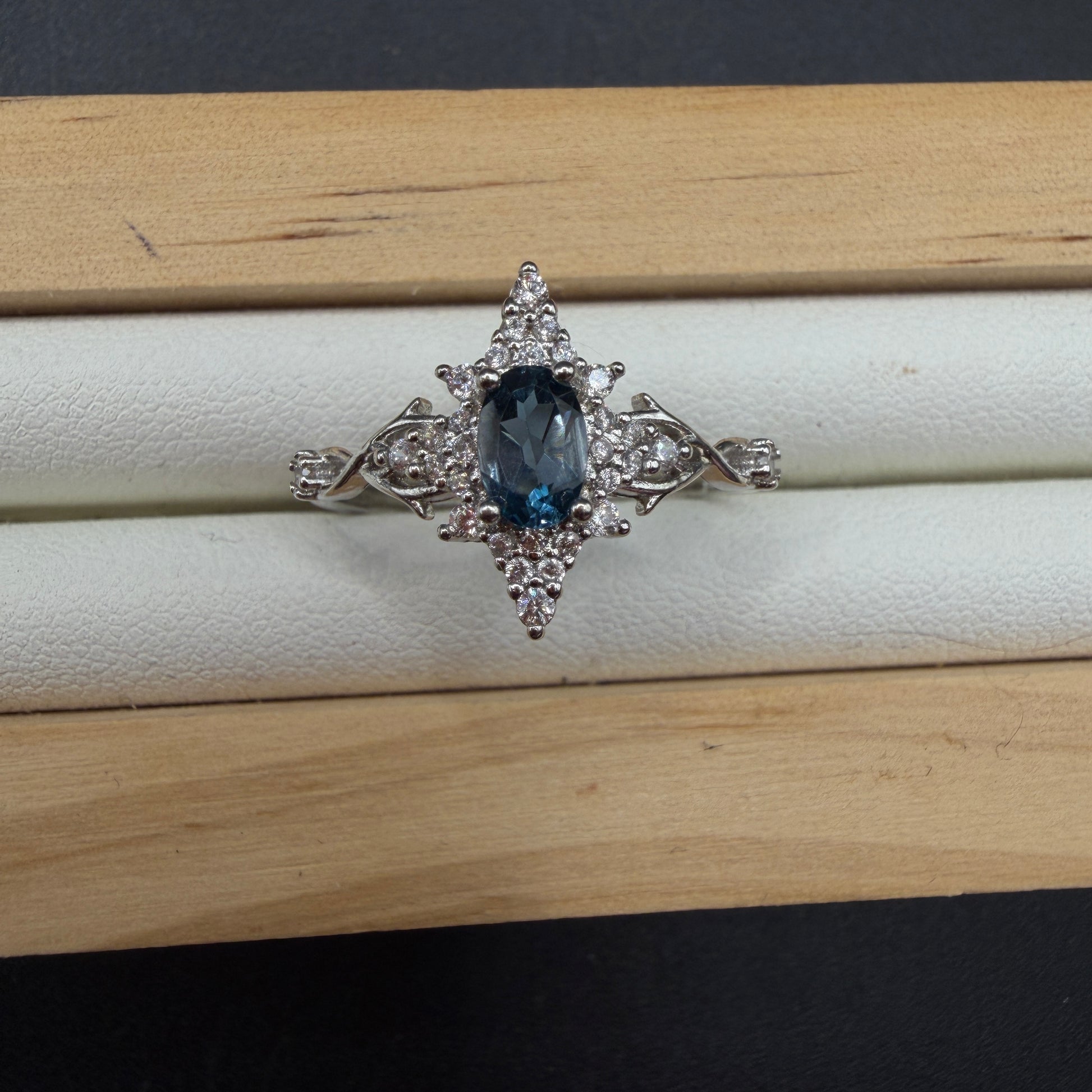 Blue Topaz S925 Adjustable Ring