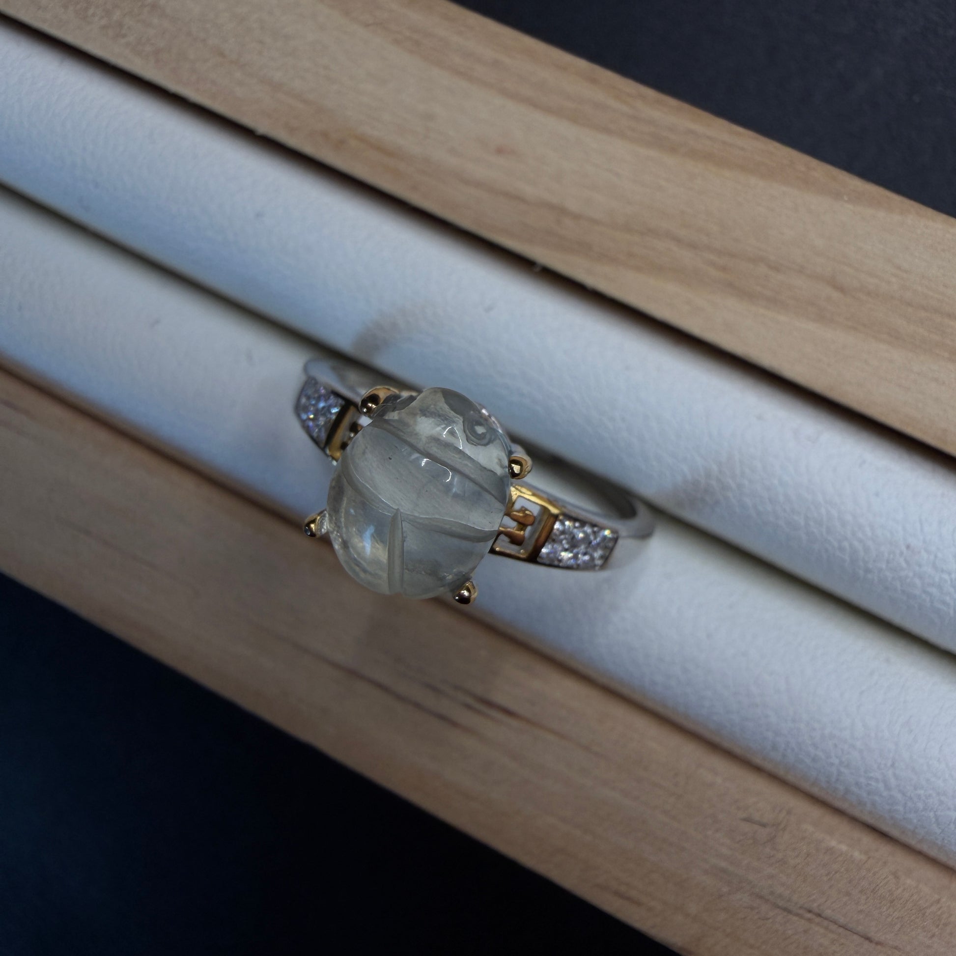 Libyan Desert Glass Scarab S925 Certified Ring