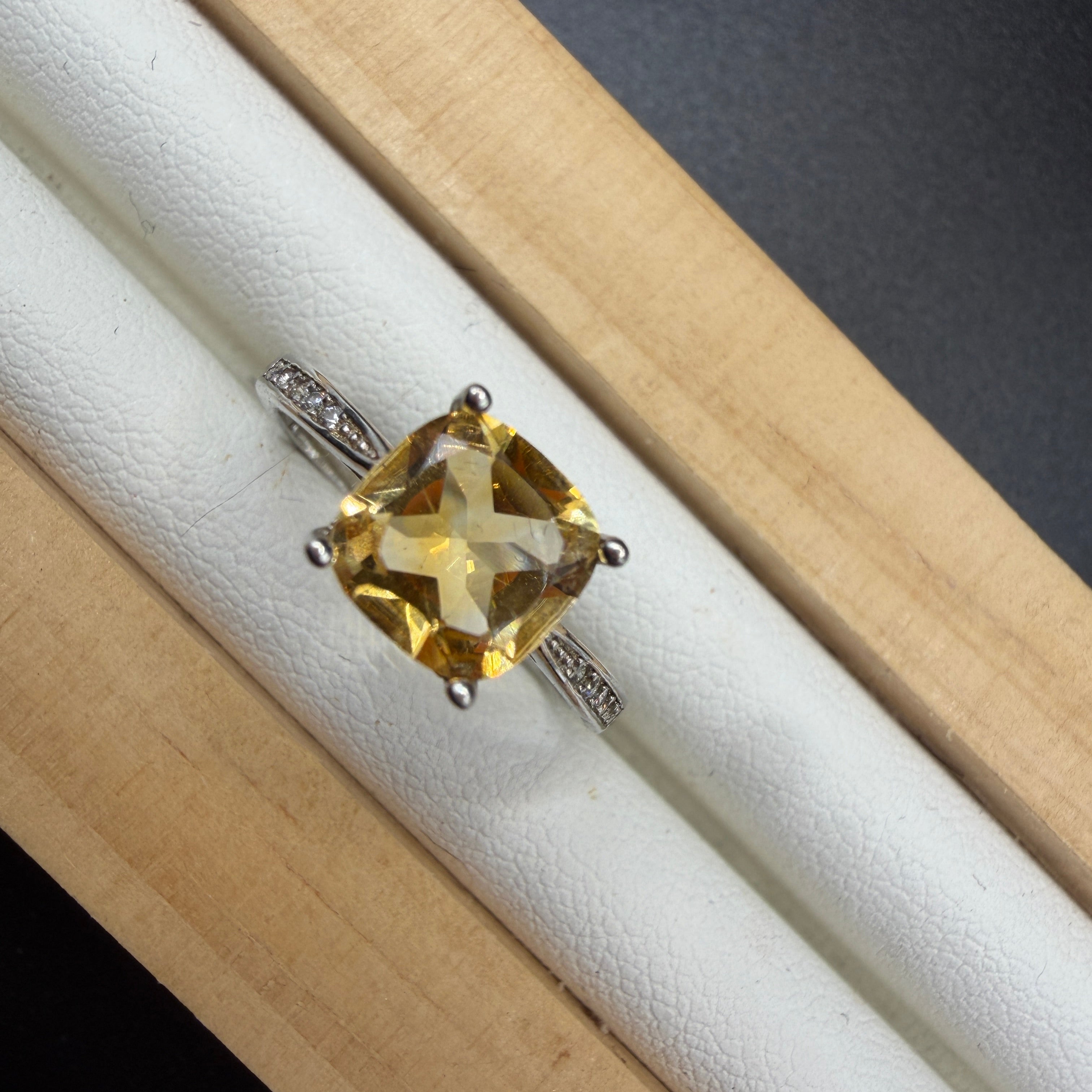Citrine S925 Adjustable Ring