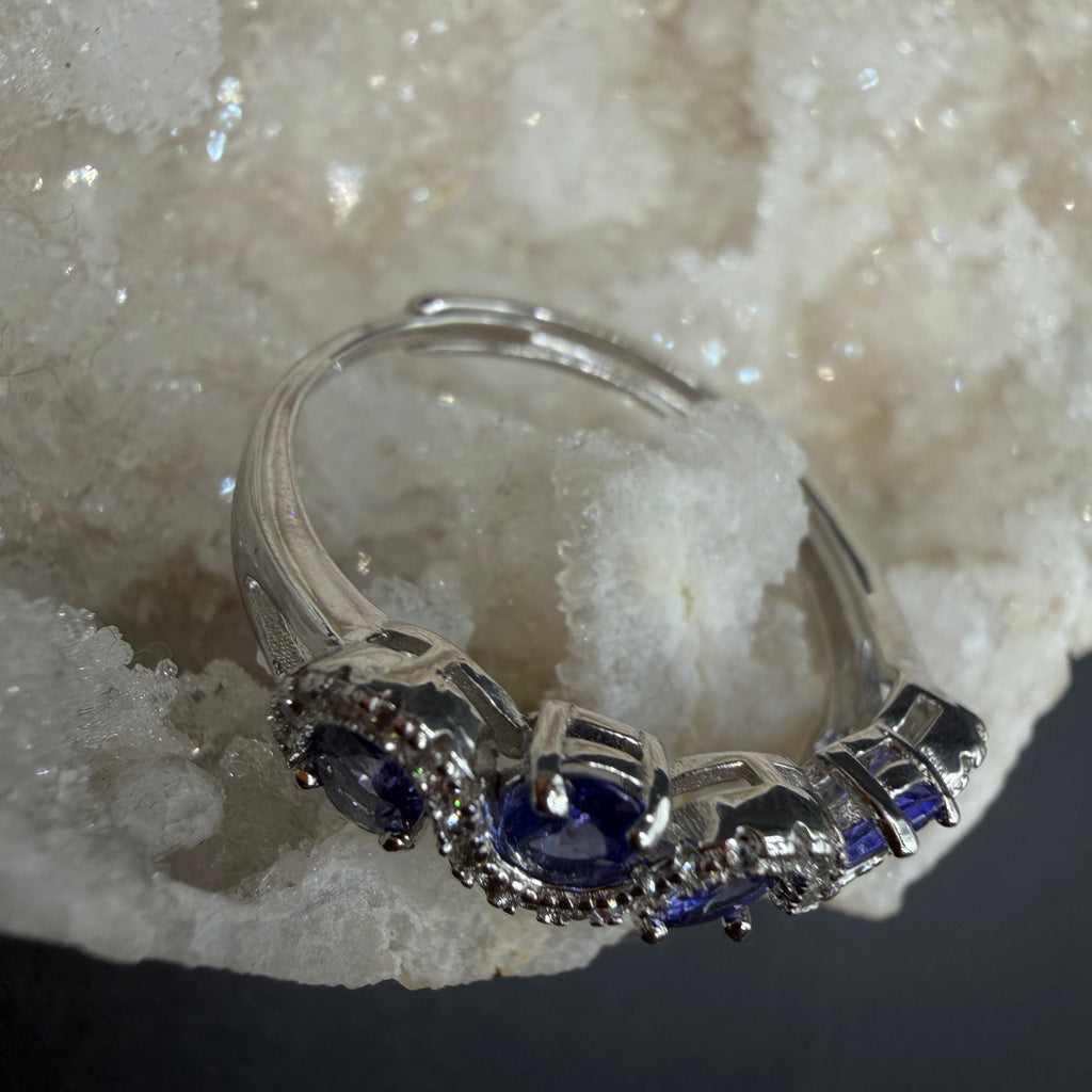 Tanzanite S925 Adjustable Certified Ring