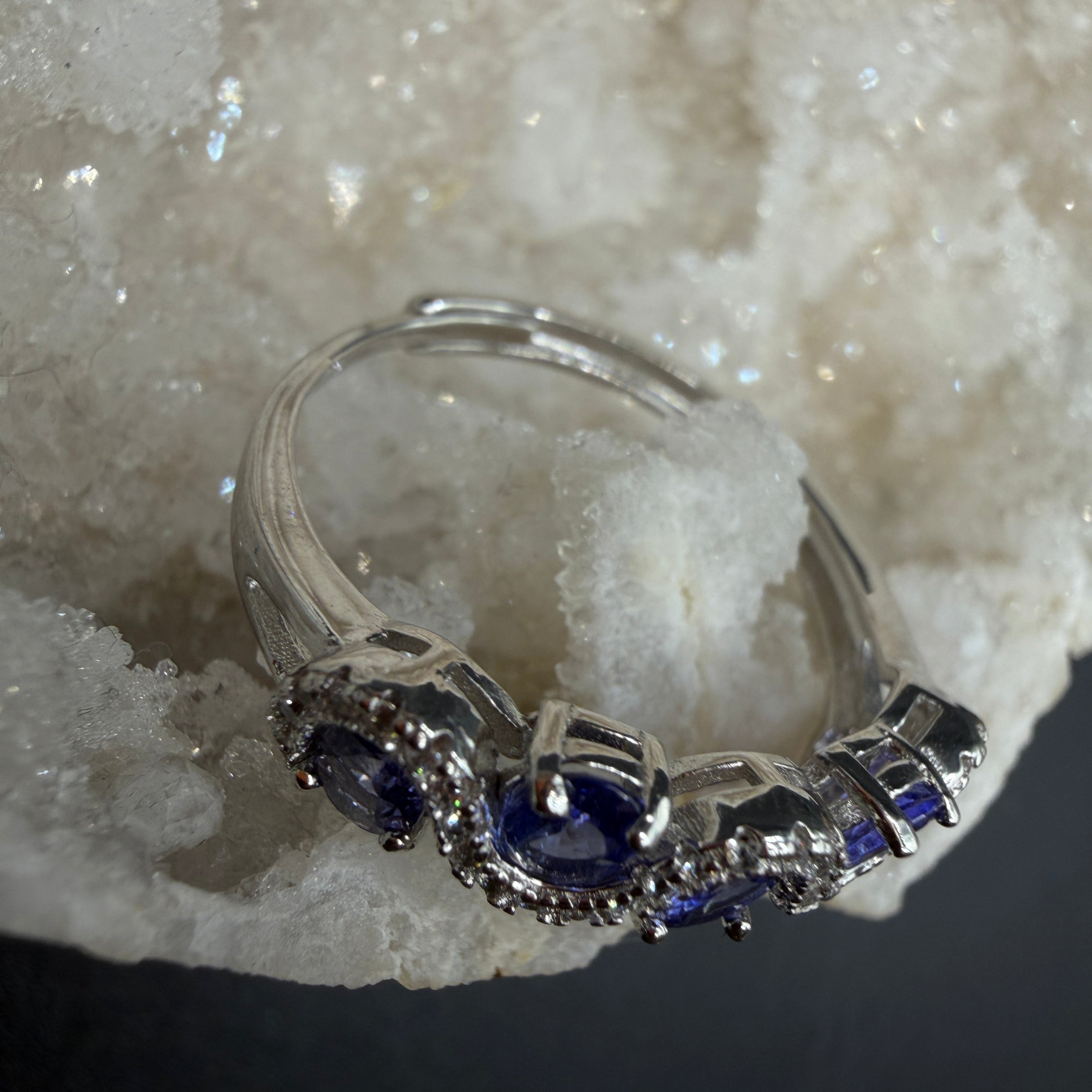 Tanzanite S925 Adjustable Certified Ring