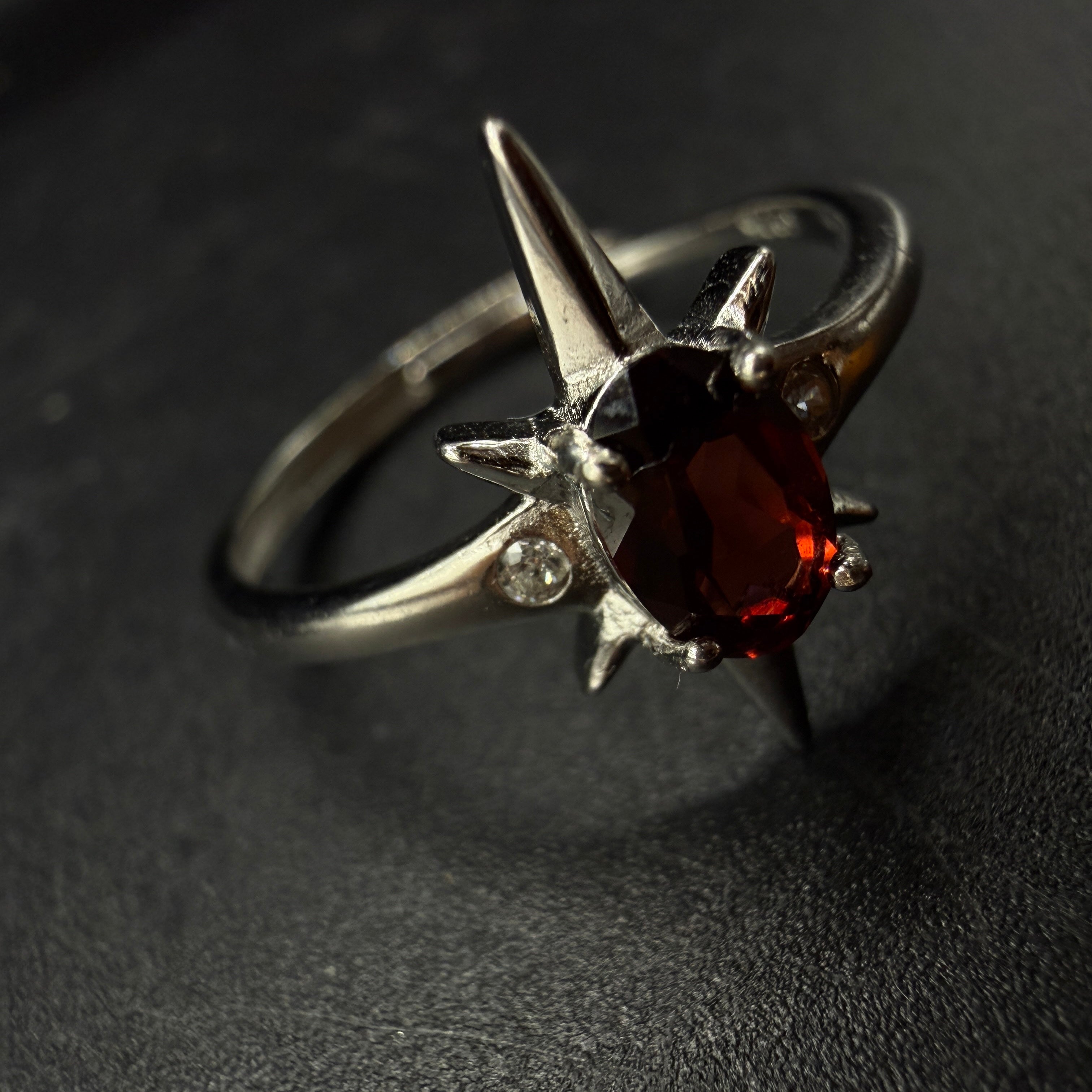 Garnet Star S925 Adjustable Ring