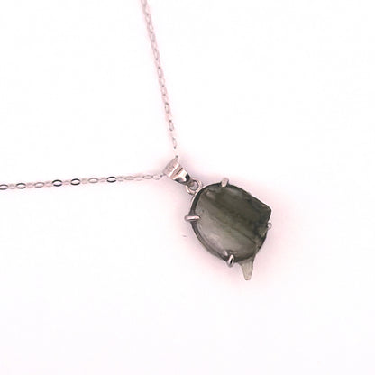 Raw Moldavite S925 Certified Necklace