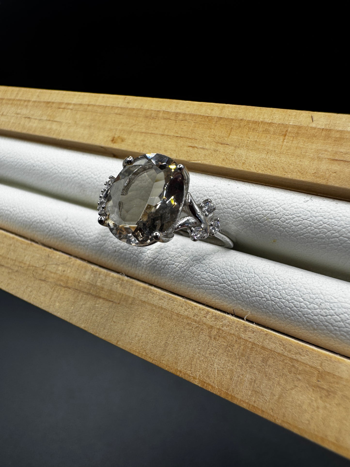 Smokey Quartz S925 Adjustable Ring