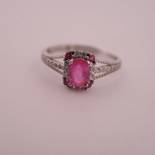 Pink Topaz S925 Adjustable Ring