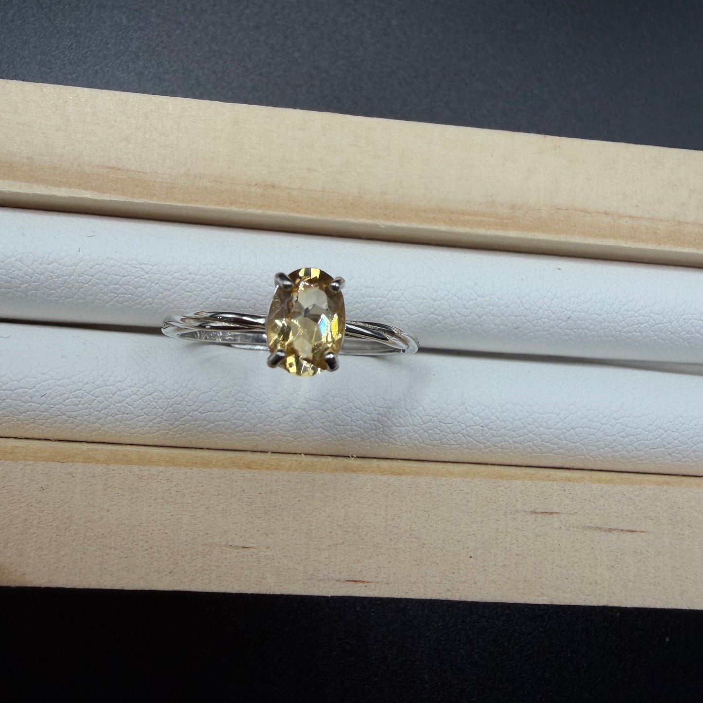 Citrine S925 Adjustable Ring