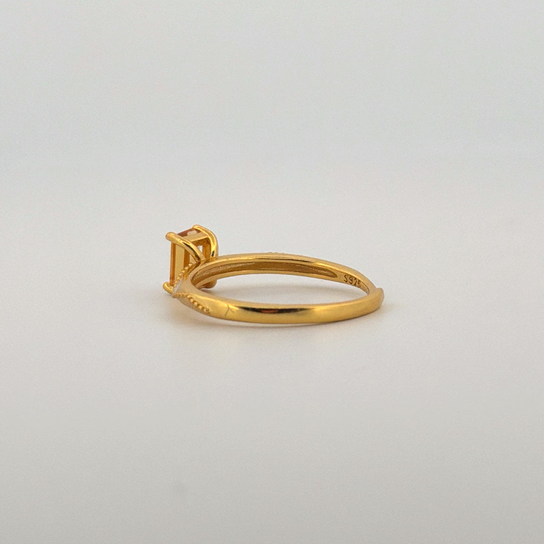 Citrine S925 Adjustable Ring