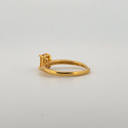 Citrine S925 Adjustable Ring