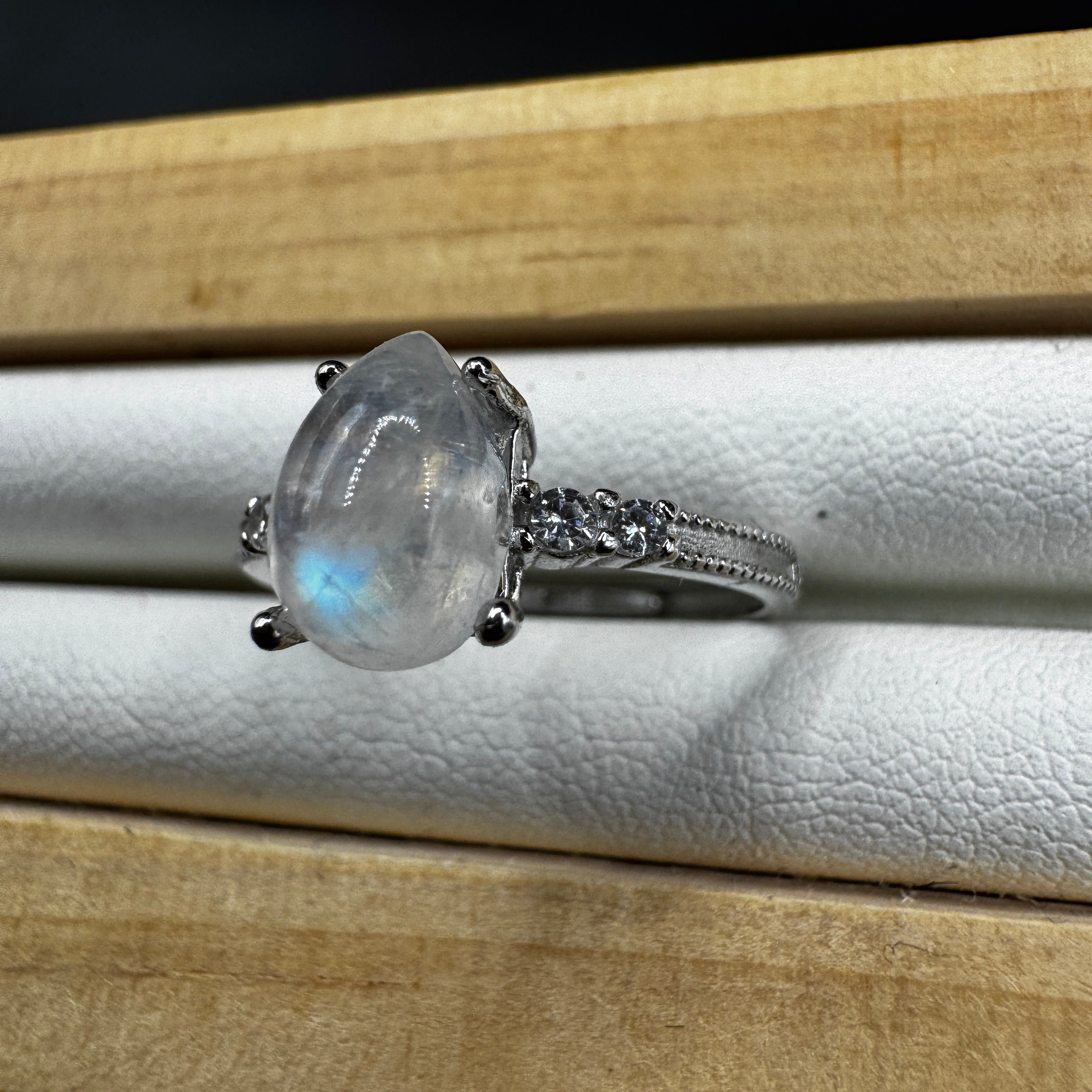Moonstone S925 Adjustable Ring