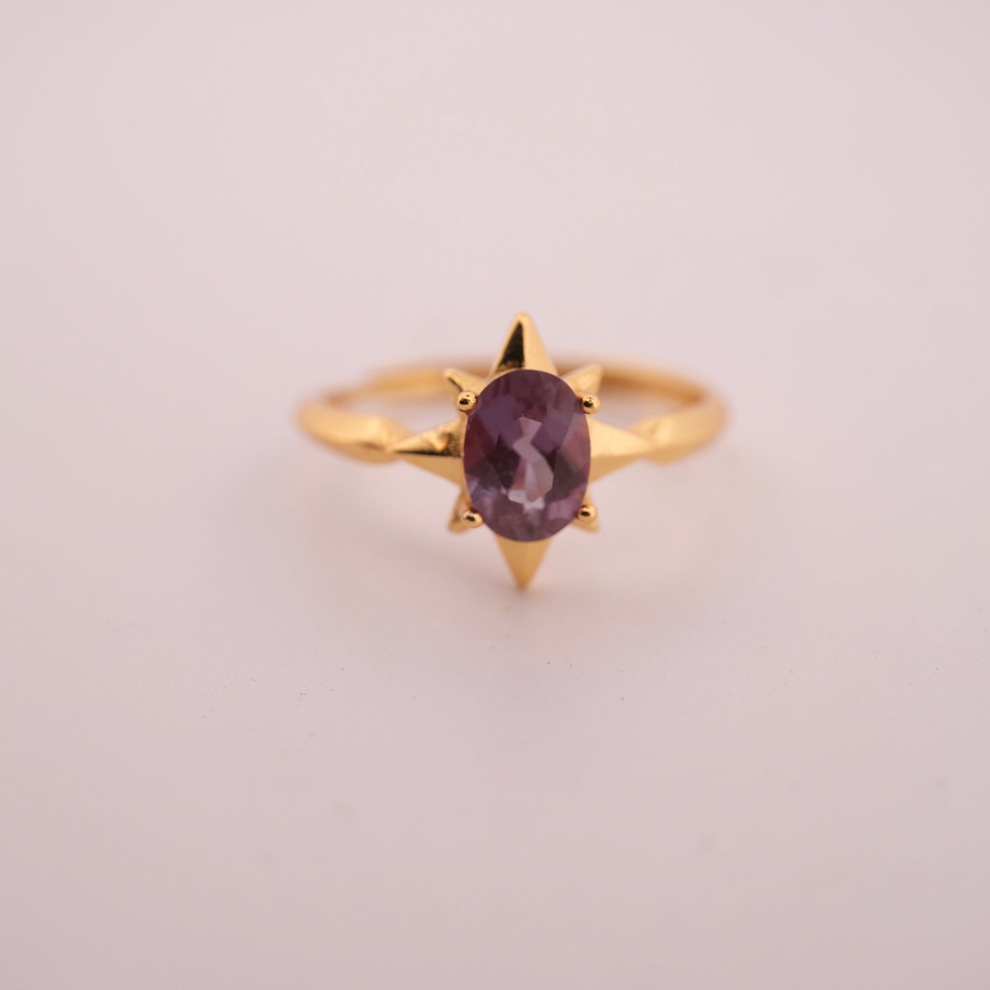 Alexandrite Gold S925 Adjustable Ring