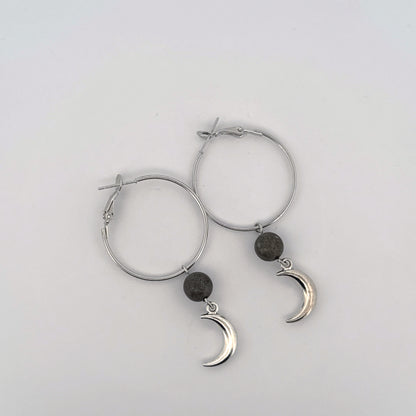 Pyrite Moon Handmade Hoop Earrings