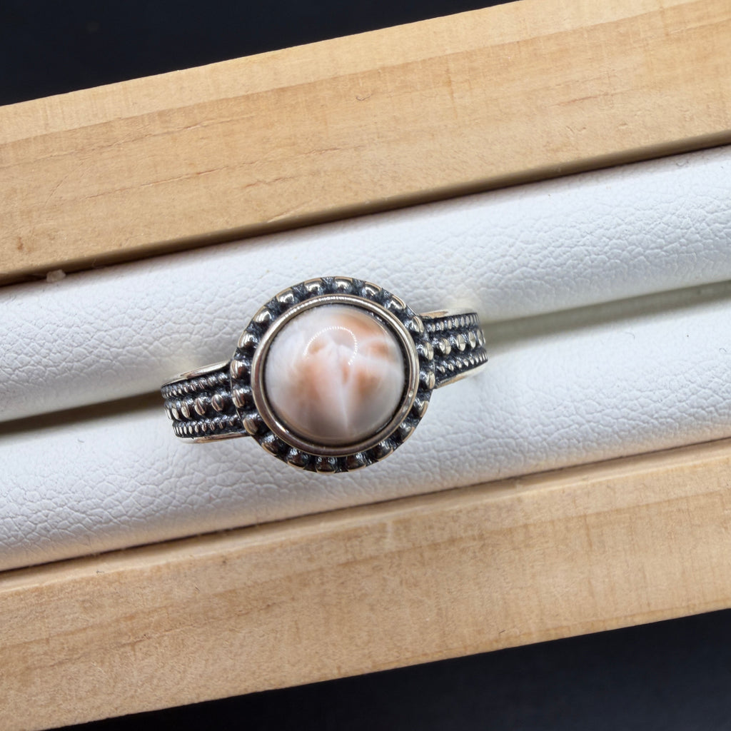 Pink Larimar S925 Adjustable Ring