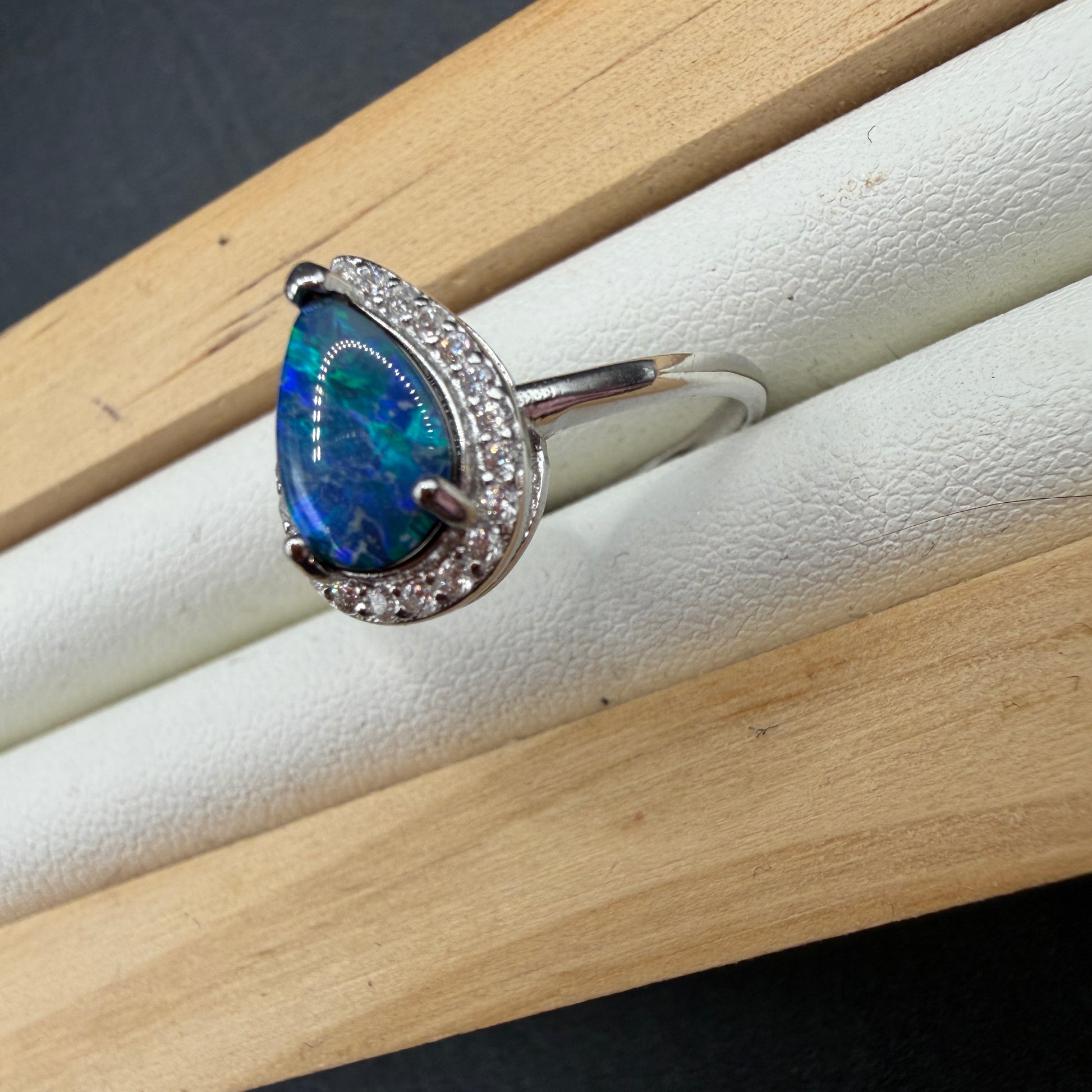 Australian Opal S925 Adjustable Ring
