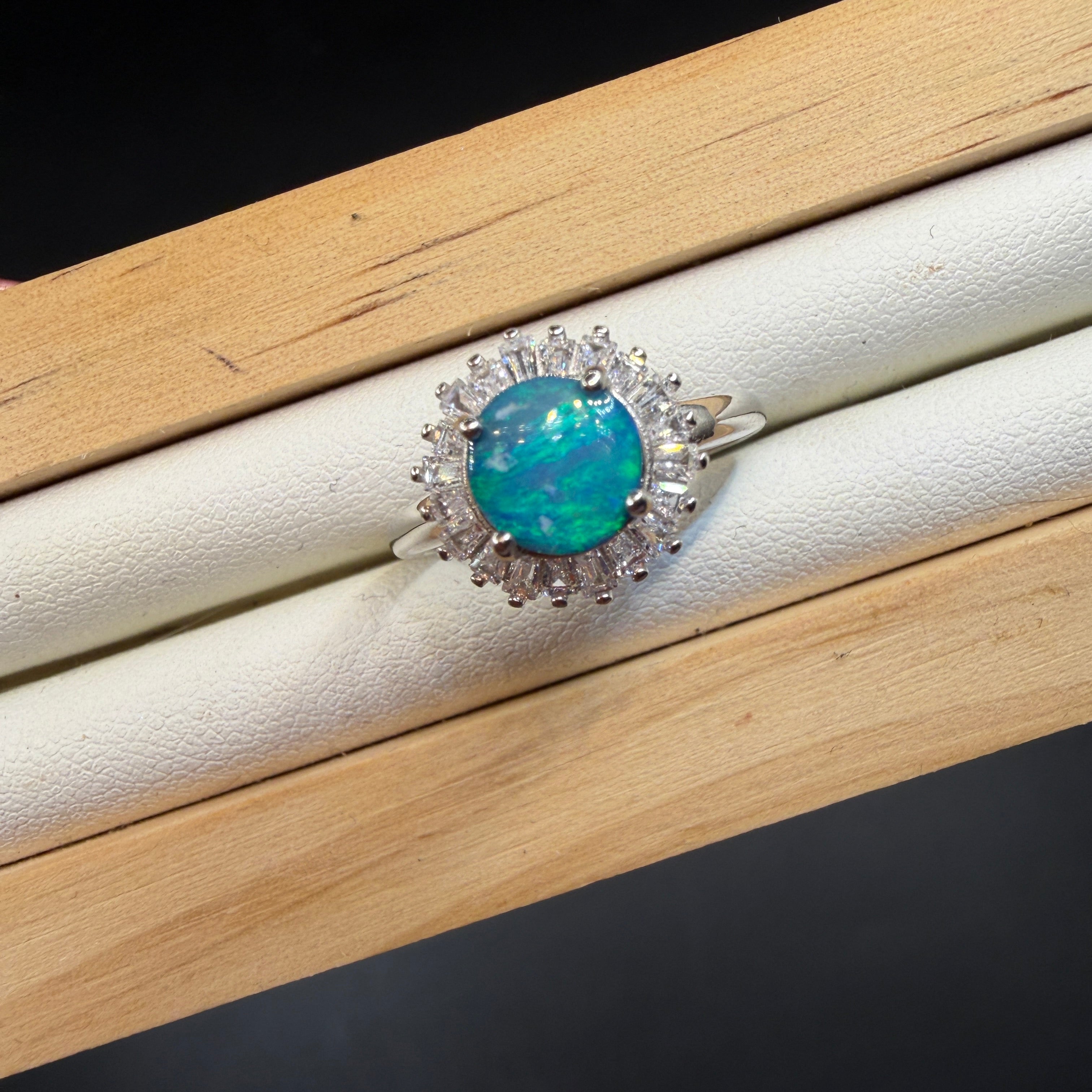Australian Opal S925 Adjustable Ring