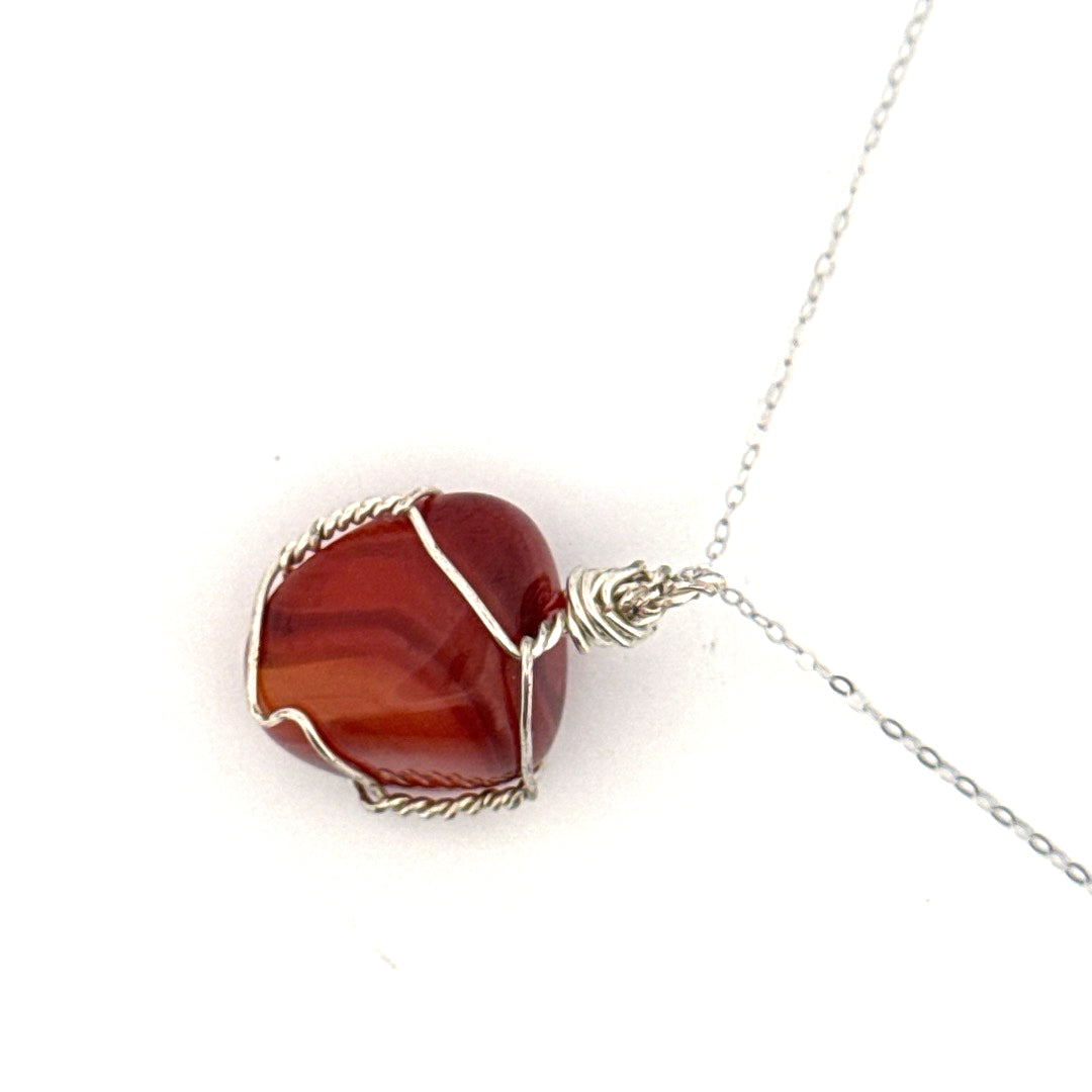 Carnelian Handmade Necklace on S925 Chain