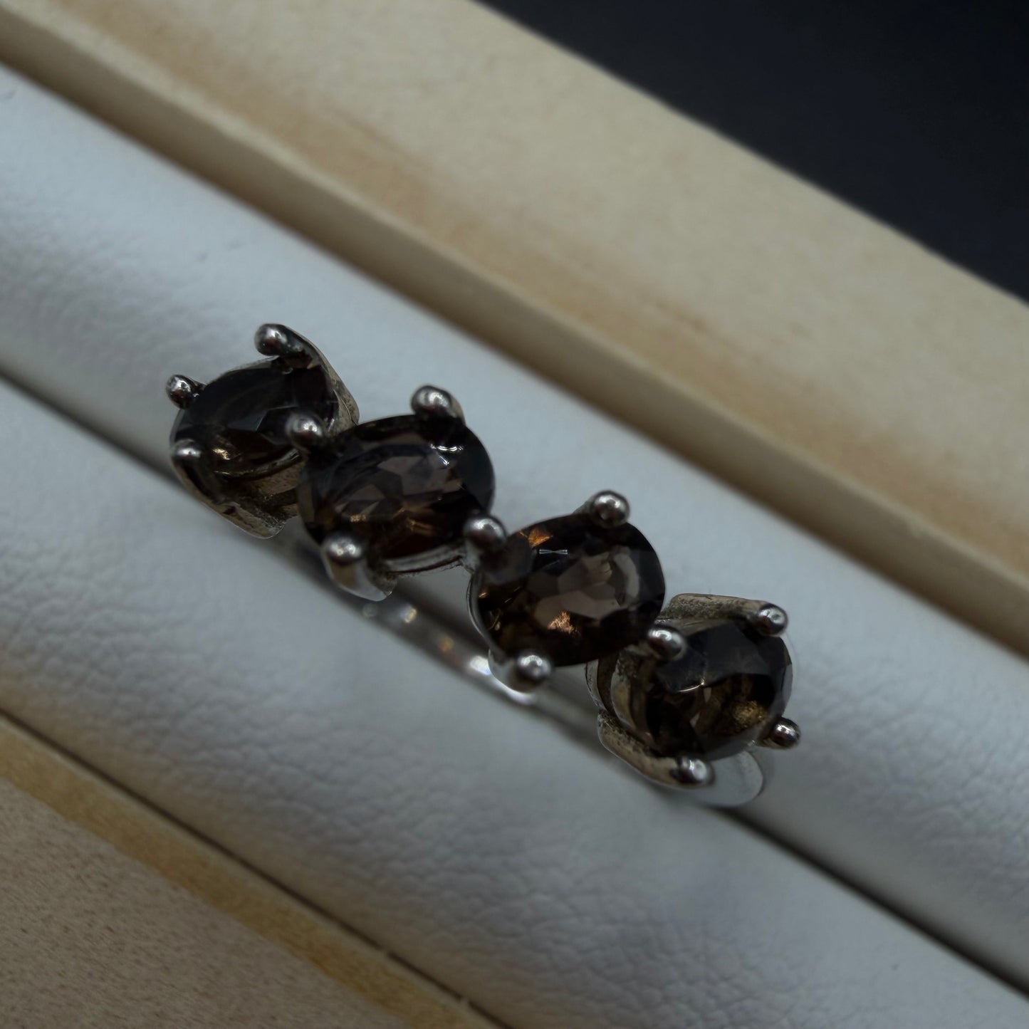 Smokey Quartz S925 Adjustable Ring