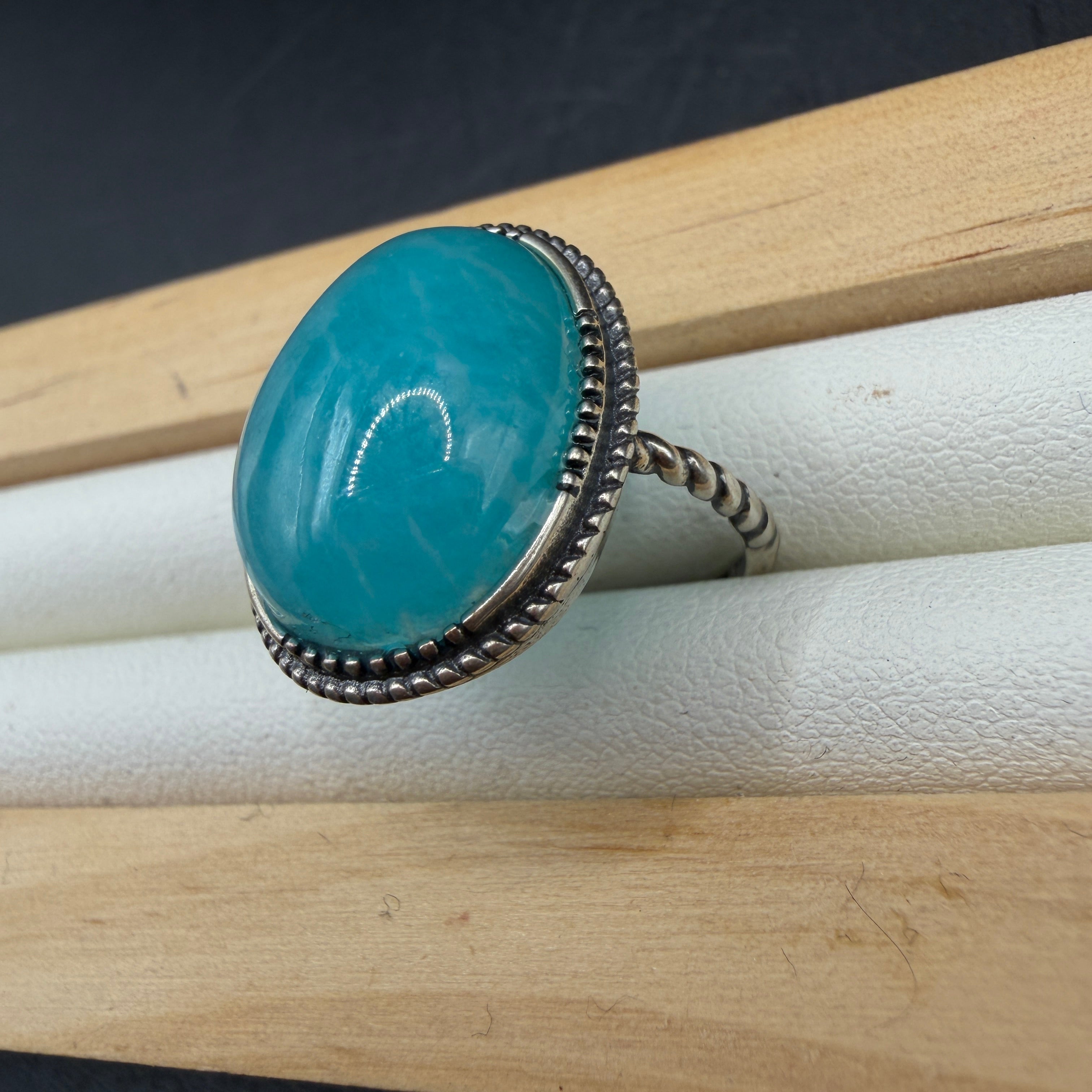 Amazonite S925 Adjustable Ring