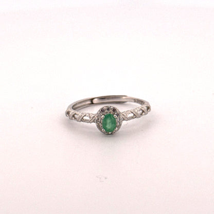 Emerald S925 Adjustable Ring