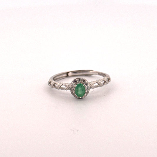 Emerald S925 Adjustable Ring