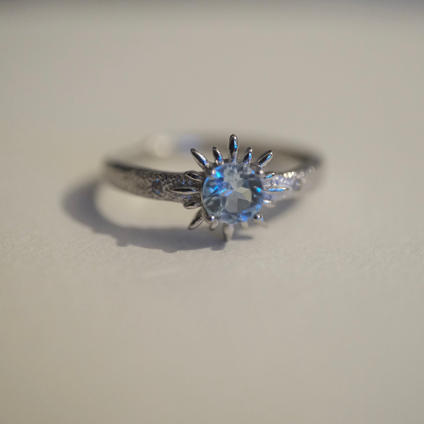 Aquamarine Sun S925 Adjustable Ring