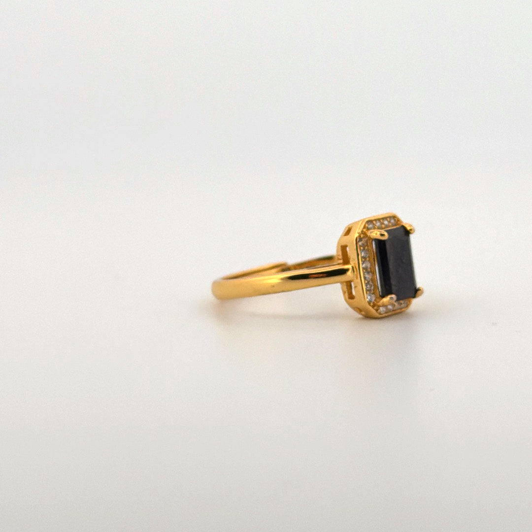 Black Spinel S925 Adjustable Ring