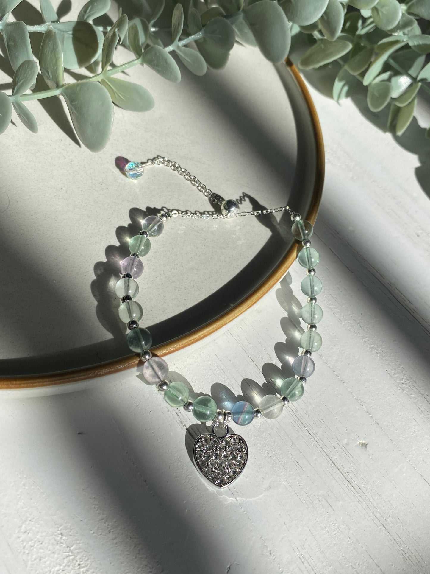 Fluorite Heart Bracelet