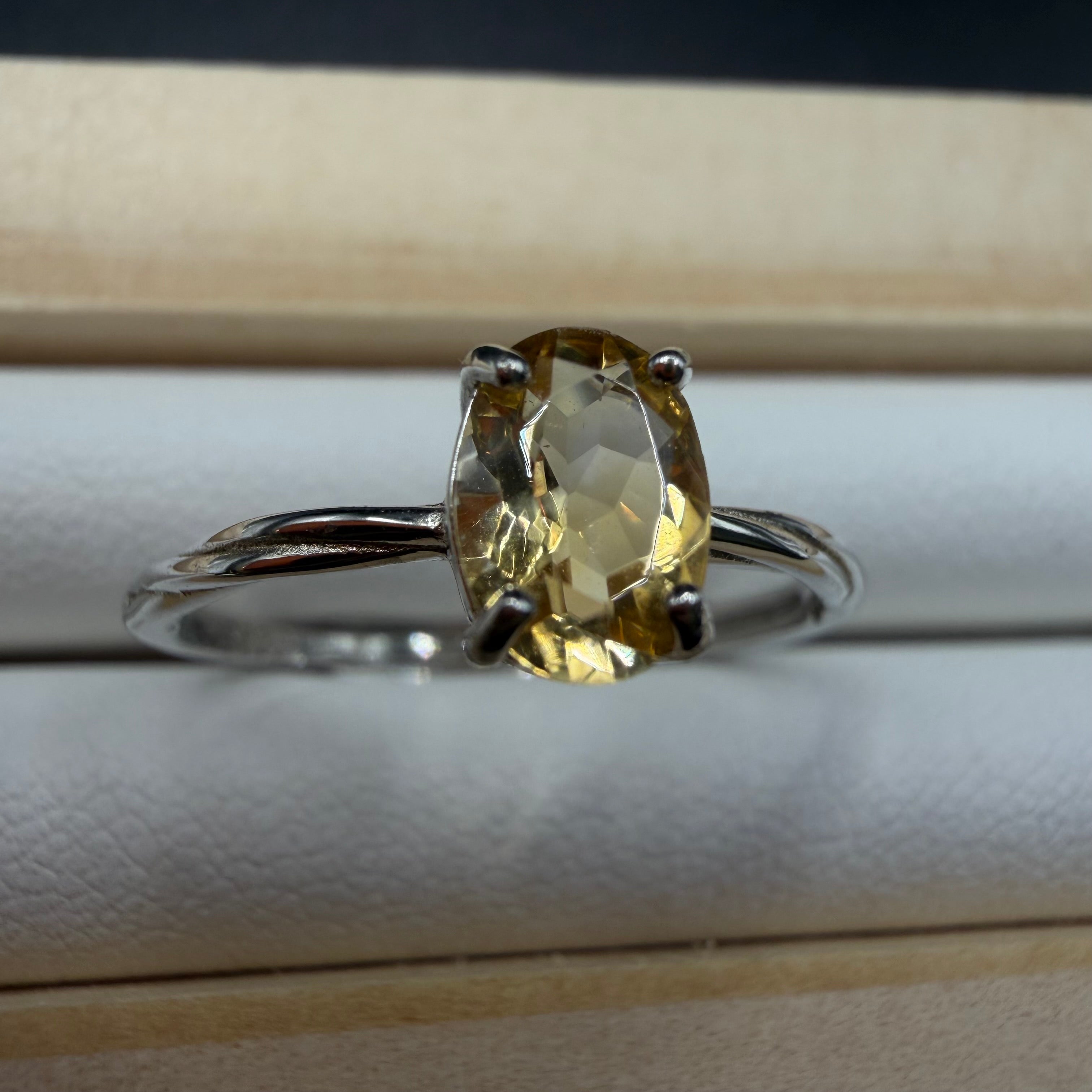 Citrine S925 Adjustable Ring