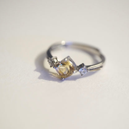 Citrine S925 Adjustable Ring