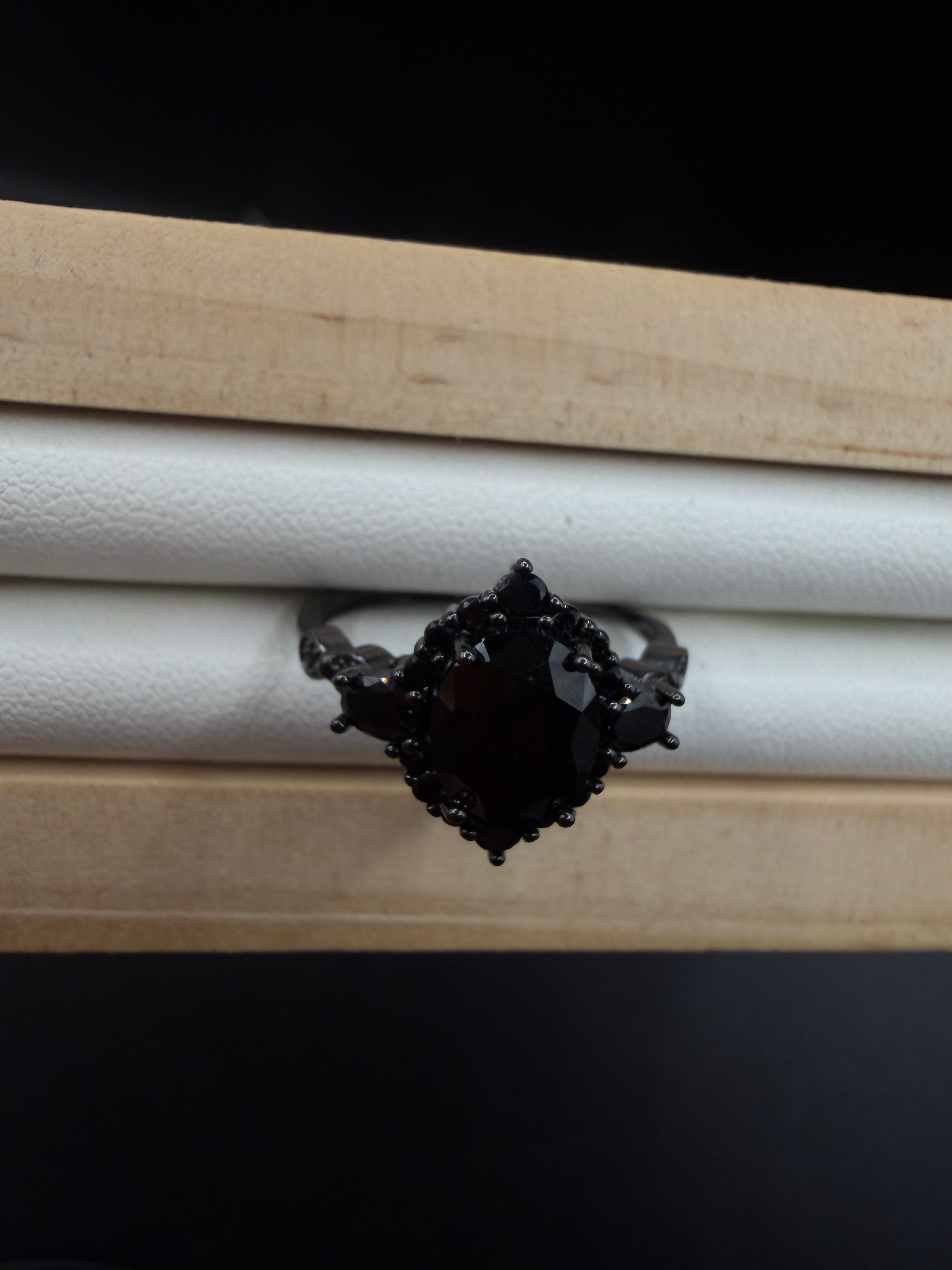 Black Spinel S925 Halloween Ring