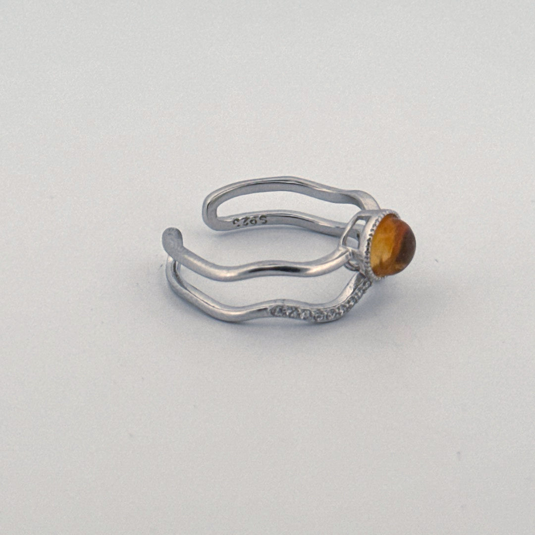 Citrine S925 Adjustable Ring