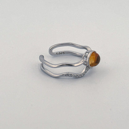 Citrine S925 Adjustable Ring