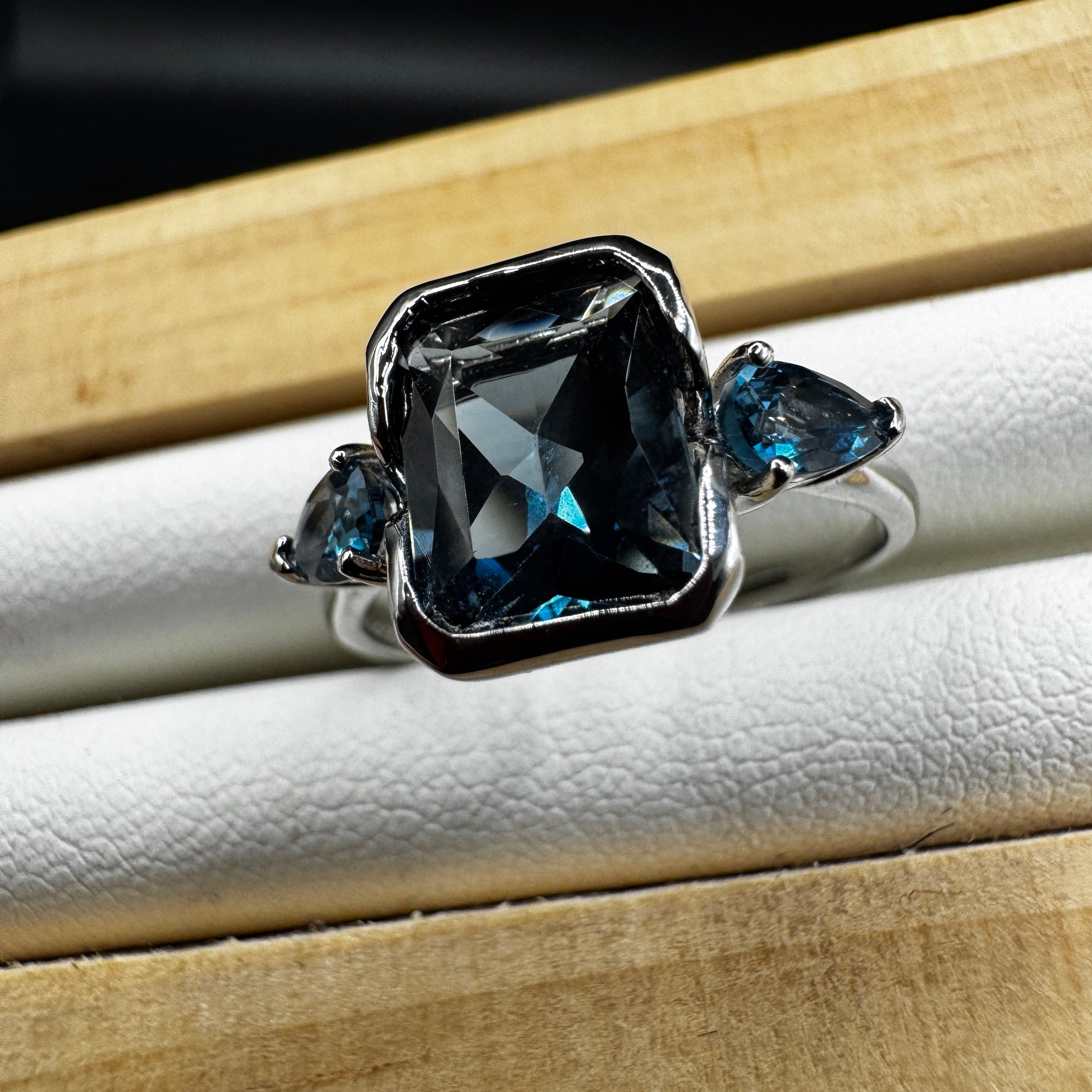 High Grade Topaz S925 Certified Adjustable Ring