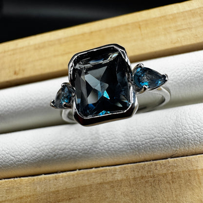 High Grade Topaz S925 Certified Adjustable Ring