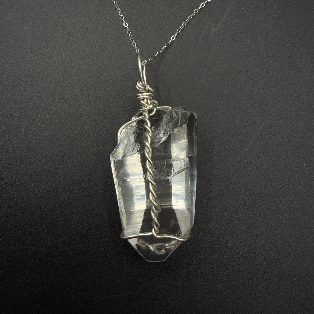 Colombian Lemurian Quartz S925 Handmade Necklace