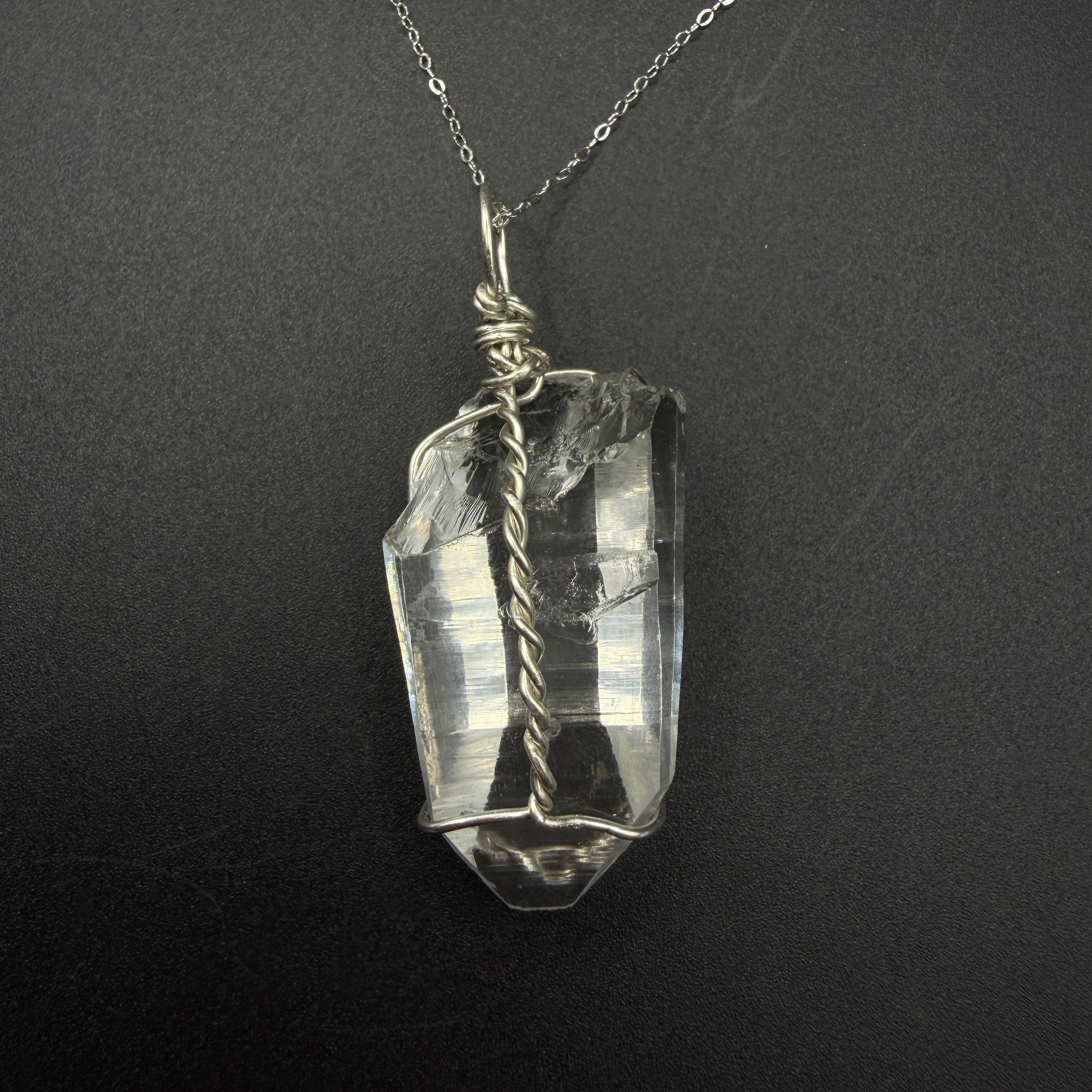 Colombian Lemurian Quartz S925 Handmade Necklace