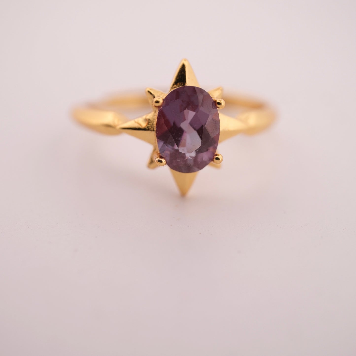 Alexandrite Gold S925 Adjustable Ring