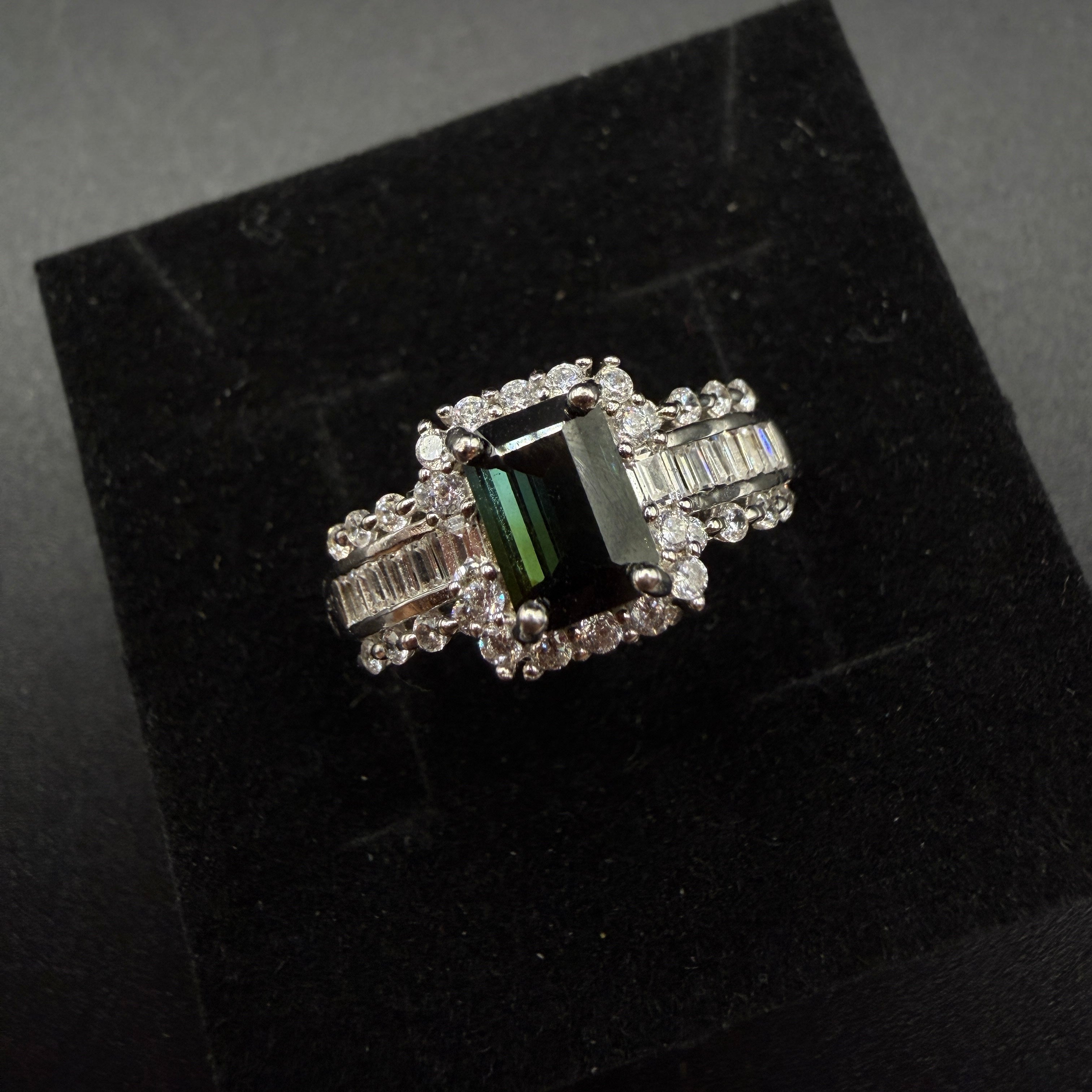 Green Tourmaline S925 Certified Adjustable Ring
