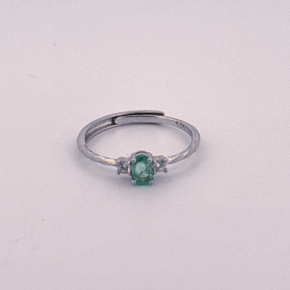 Emerald S925 Adjustable Ring