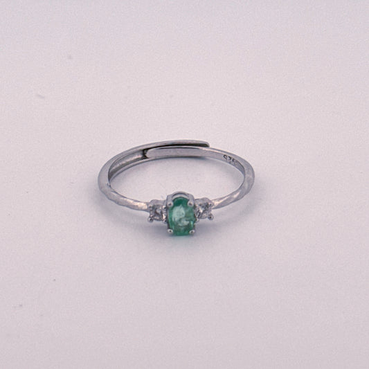 Emerald S925 Adjustable Ring
