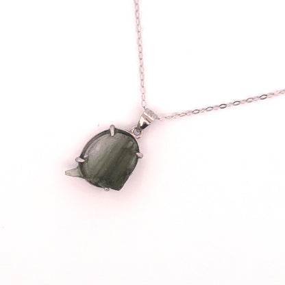 Raw Moldavite S925 Certified Necklace