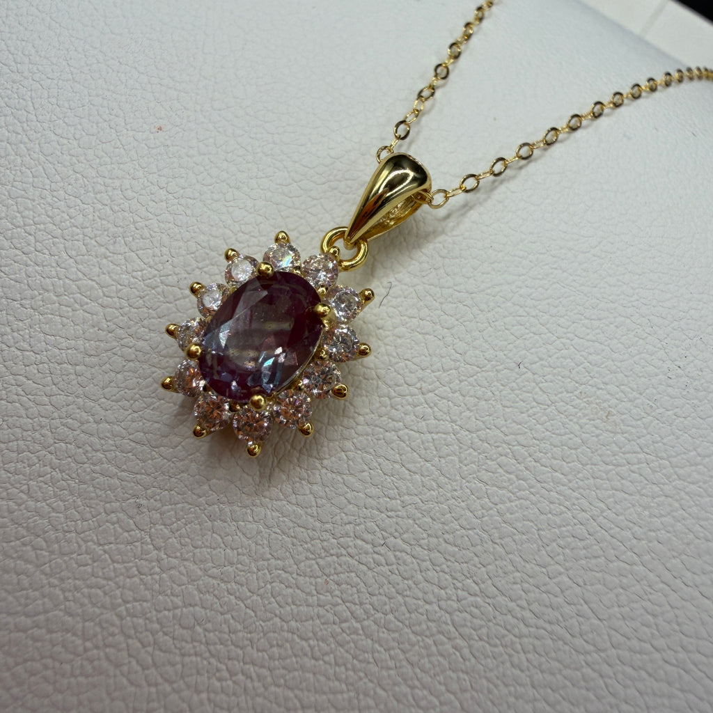 Alexandrite S925 Gold Necklace