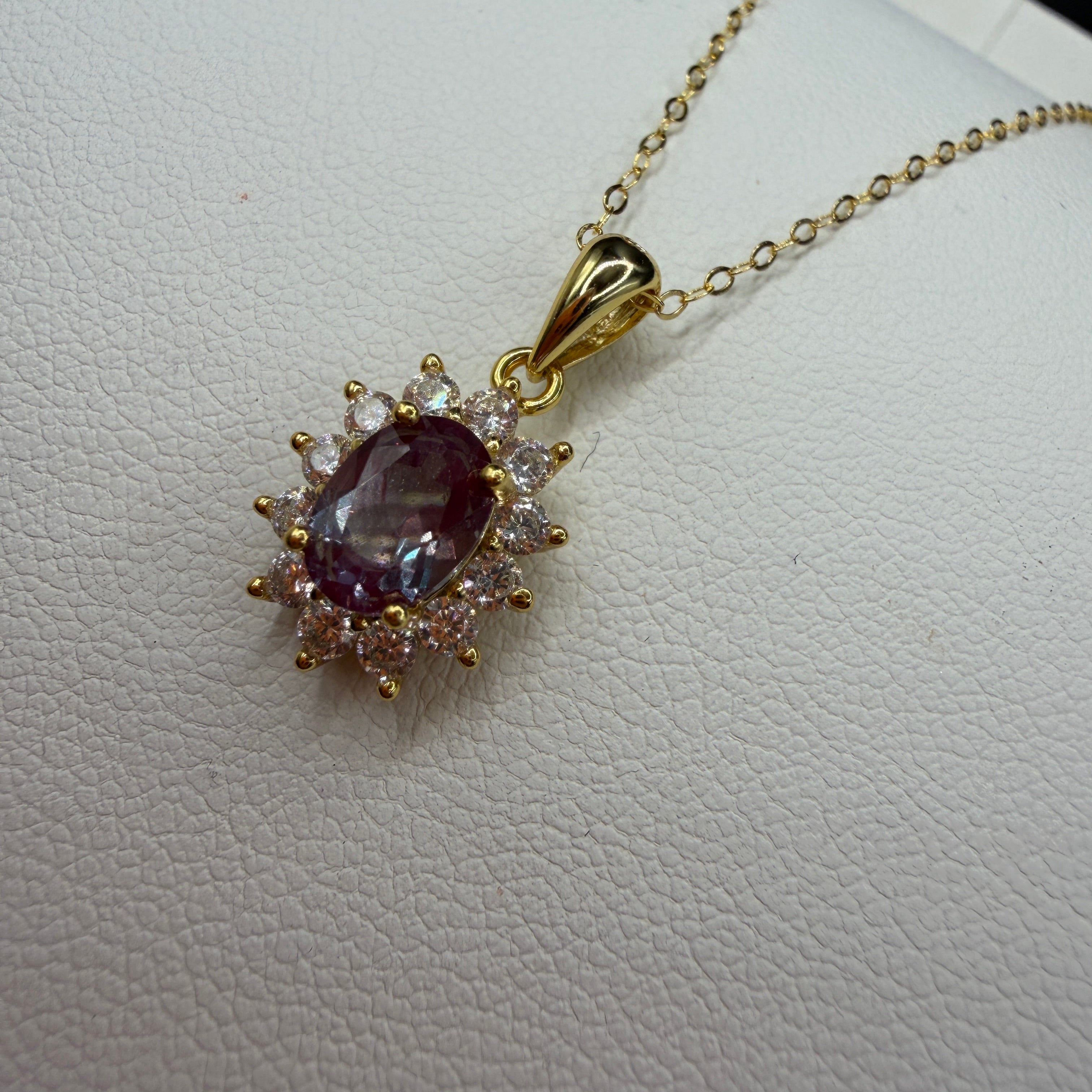 Alexandrite S925 Gold Necklace