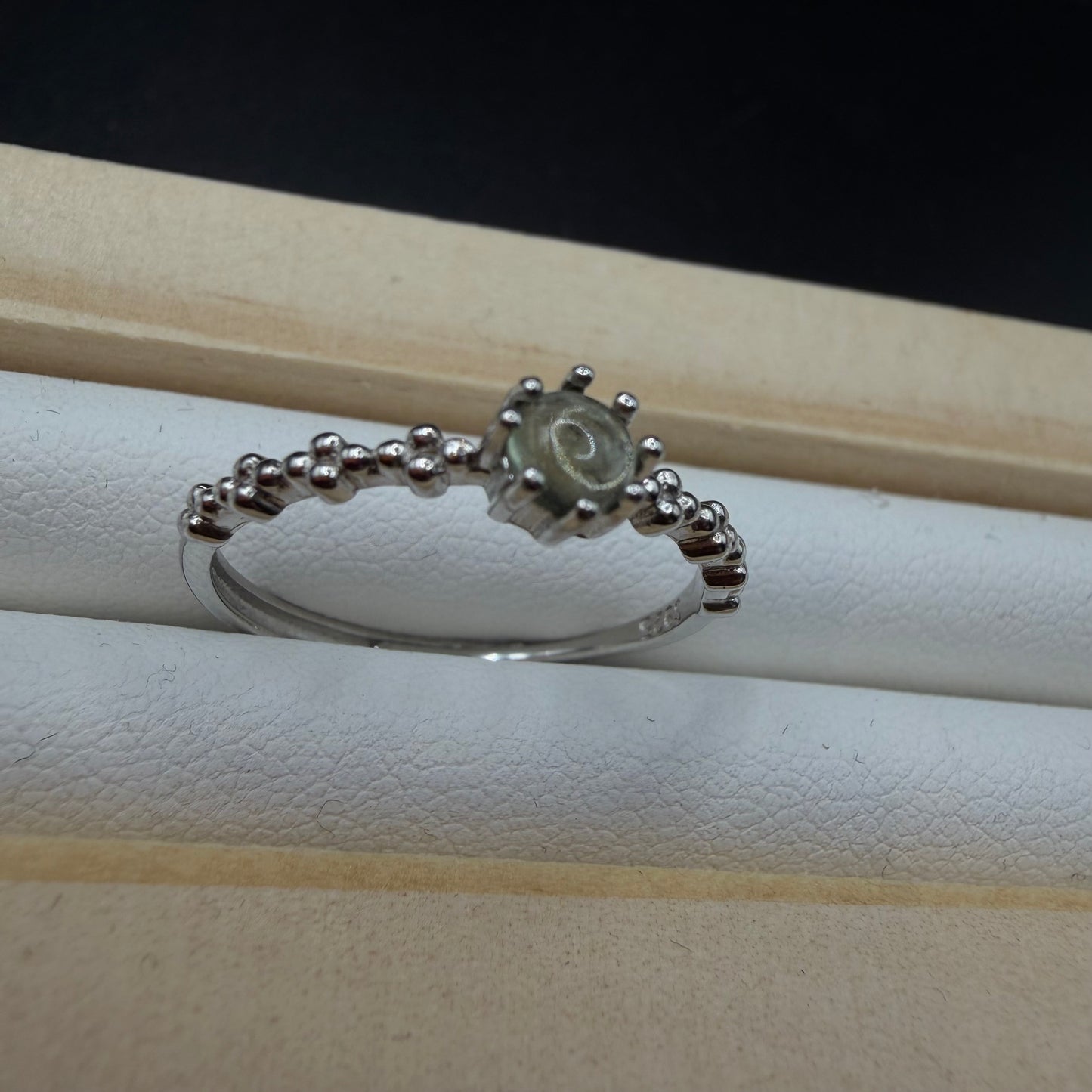 Moldavite S925 Certified Adjustable Ring