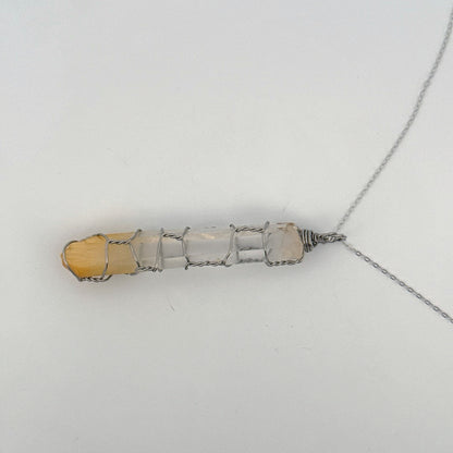 Columbian Mango Quartz Handmade S925 Necklace