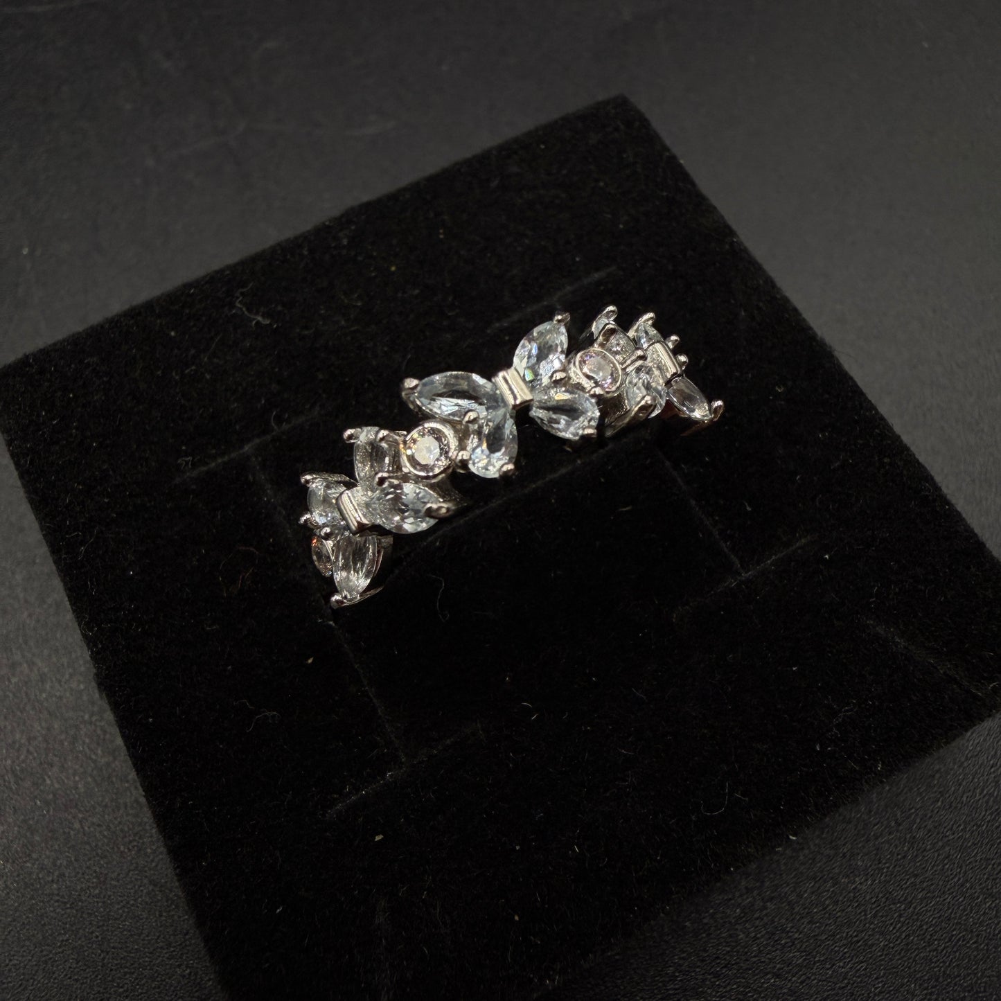 Aquamarine Butterfly S925 Certified Adjustable Ring