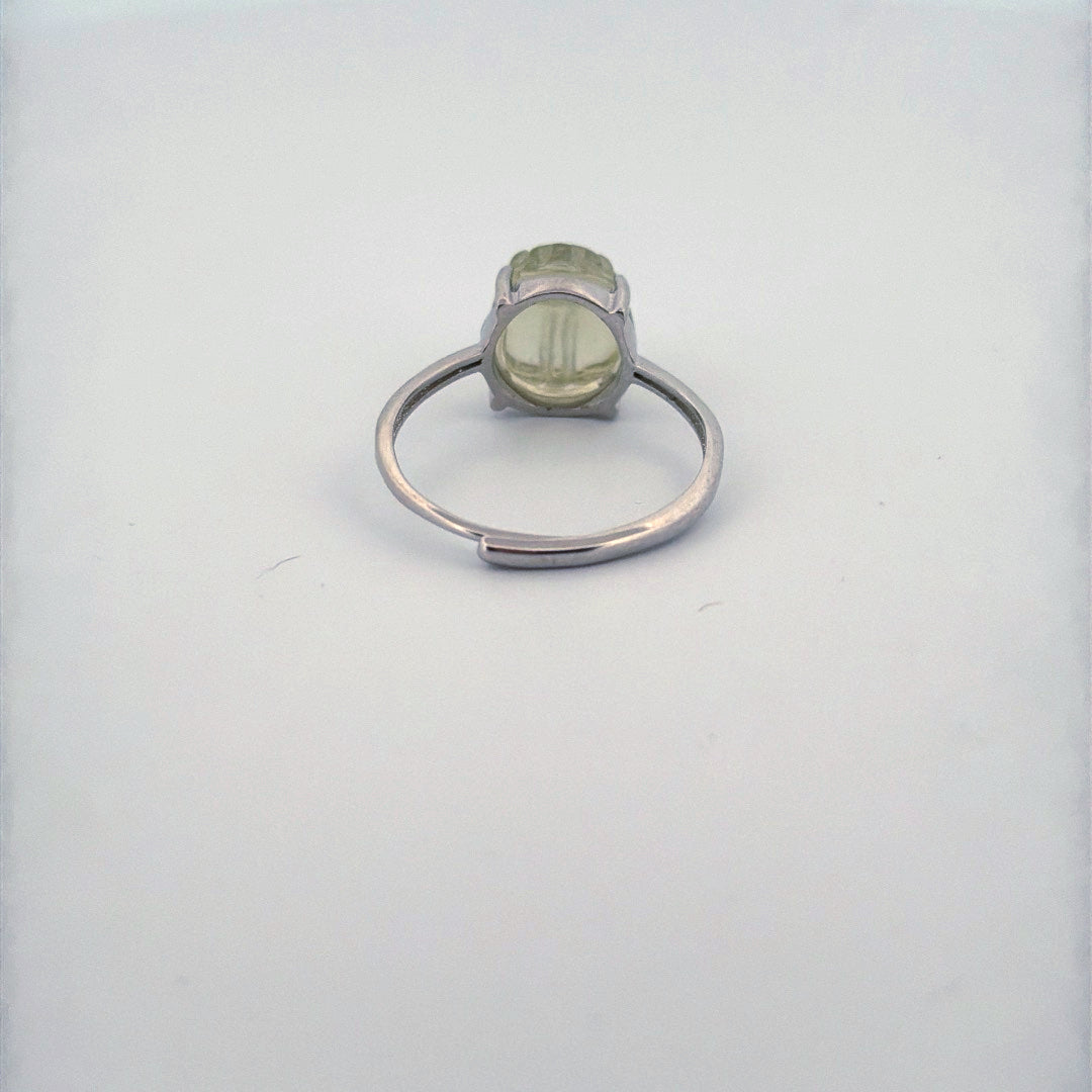 Libyan Desert Glass Scarab S925 Certified Adjustable Ring